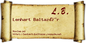 Lenhart Baltazár névjegykártya
